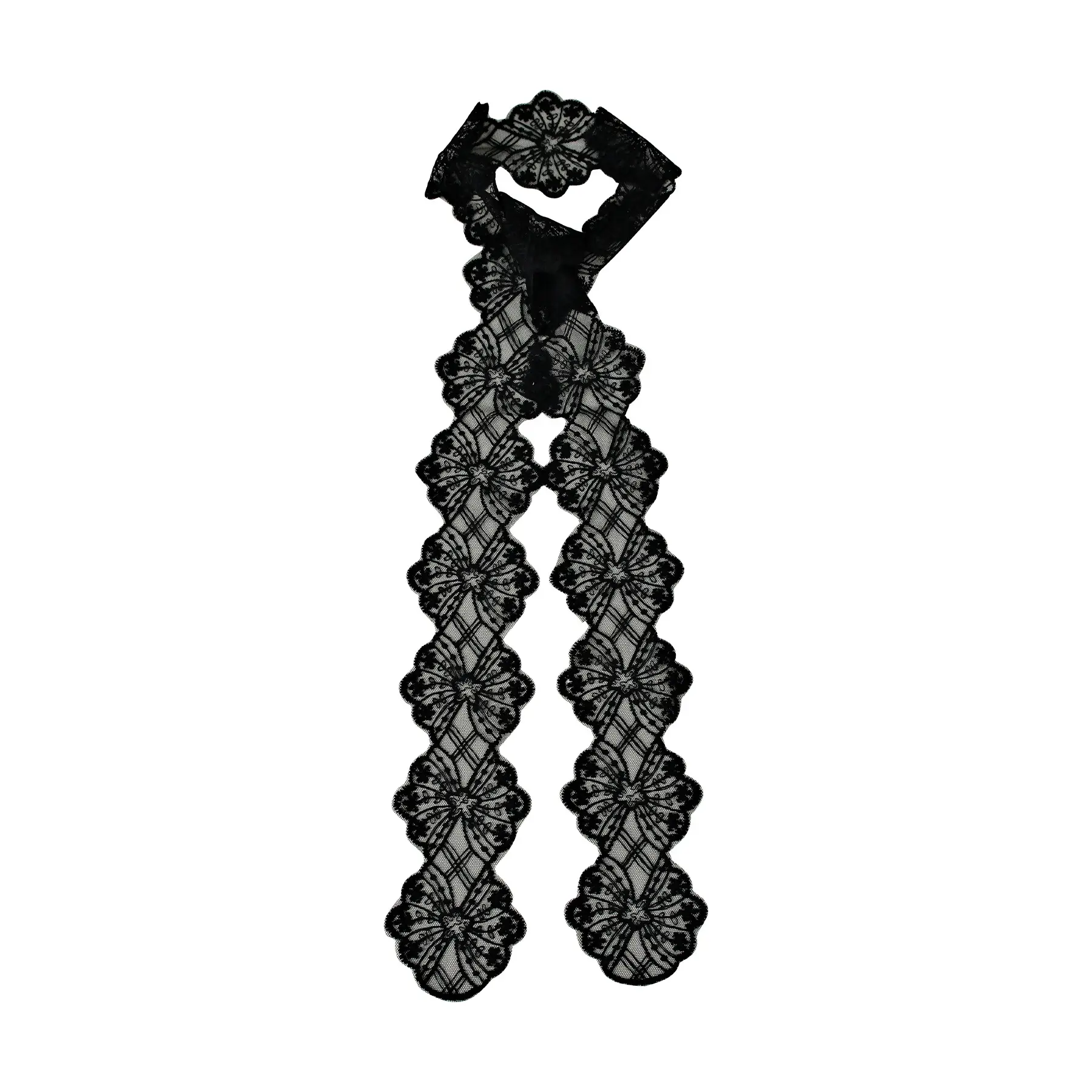 Black Lace Five Pointed Star Scarf for Women