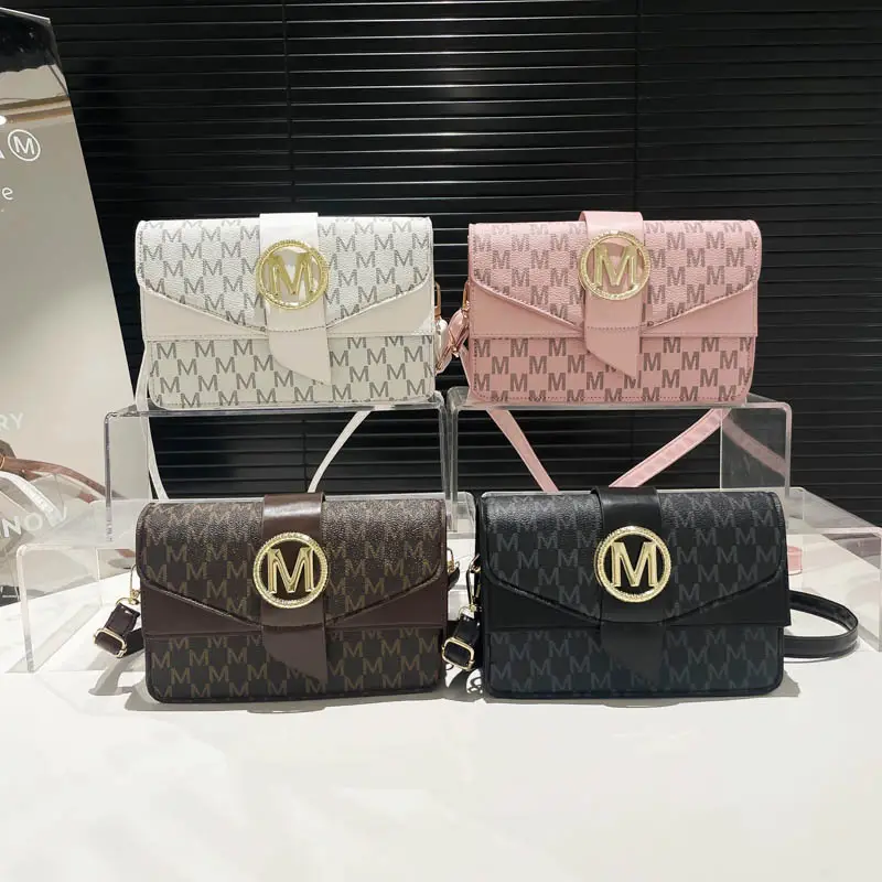 French Style Pink Letter Print Crossbody Bag - Image 8