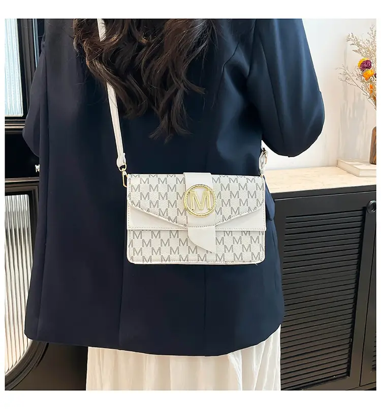 French Style Pink Letter Print Crossbody Bag — feature 14