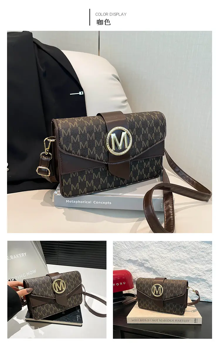 French Style Pink Letter Print Crossbody Bag — feature 24