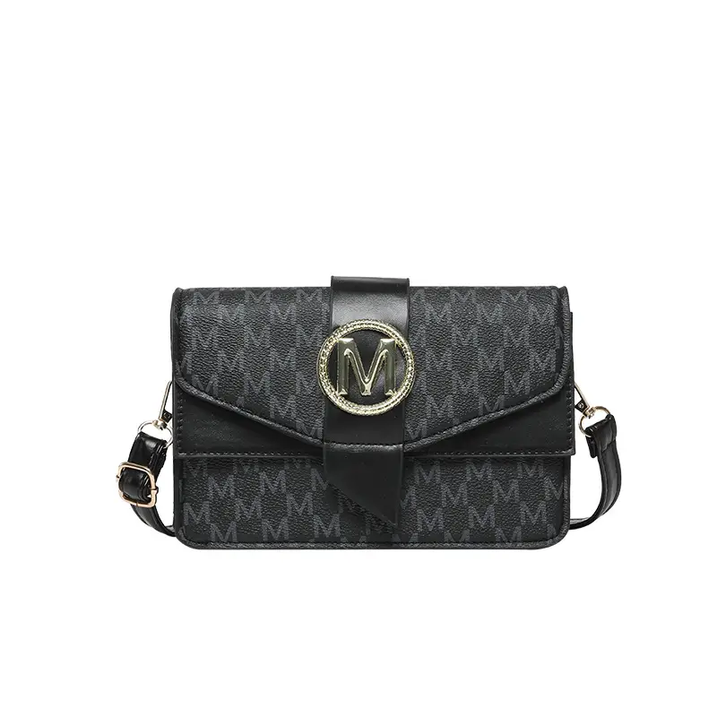 French Style Pink Letter Print Crossbody Bag - Image 4