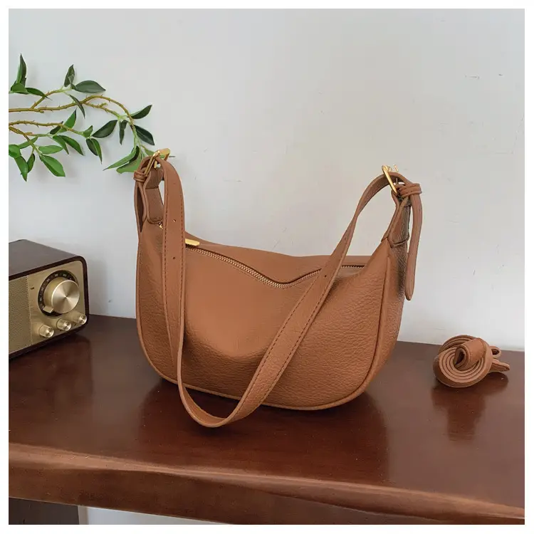 Women's Tan Leather Shoulder Bag 2026 New Style - Image 4