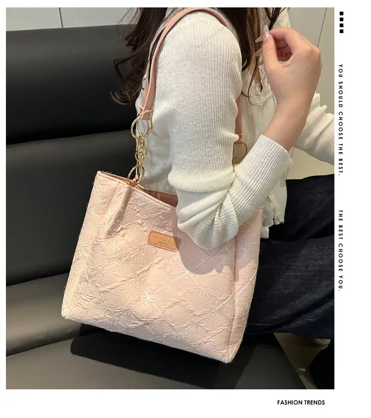 Light Blue Embroidered Shoulder Bag for Women — feature 2