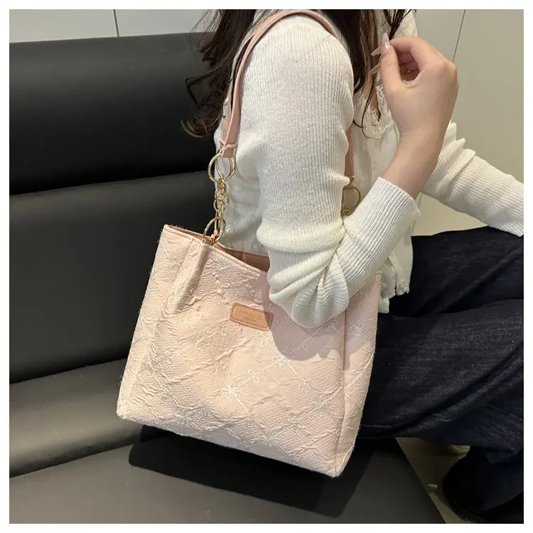 Light Blue Embroidered Shoulder Bag for Women — feature 22