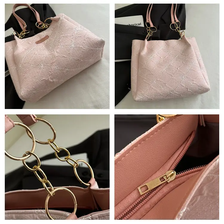 Light Blue Embroidered Shoulder Bag for Women — feature 8