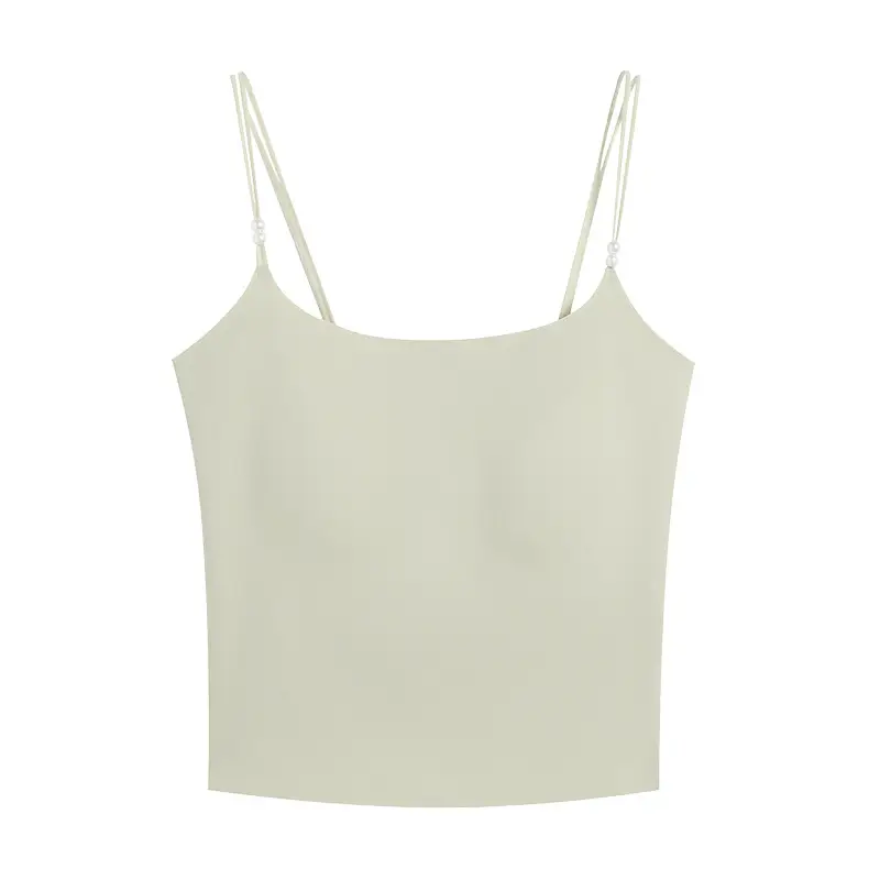 10A antibacterial hyaluronic acid ice silk seamless sling beautiful back integrated cushion vest fixed cup wear-free bra sling