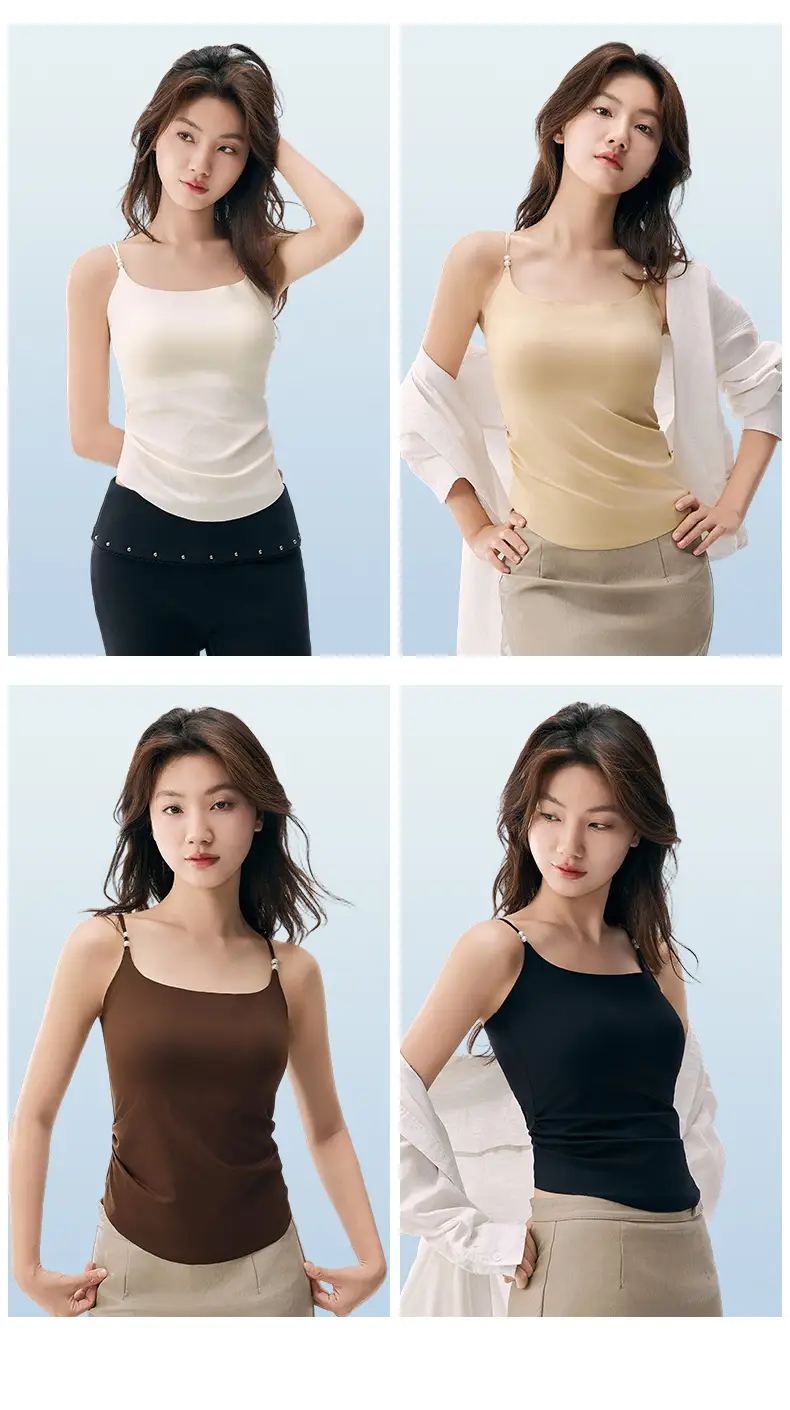 10A antibacterial hyaluronic acid ice silk seamless sling beautiful back integrated cushion vest fixed cup wear-free bra sling — feature 28