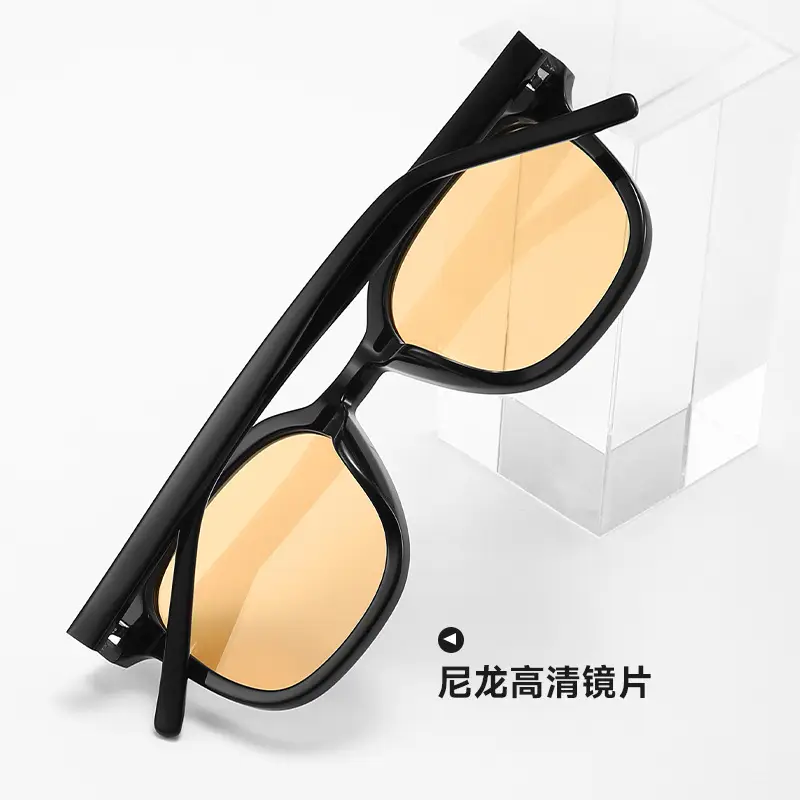 Men Black Sunglasses with Sunset Brown Lens - Image 16