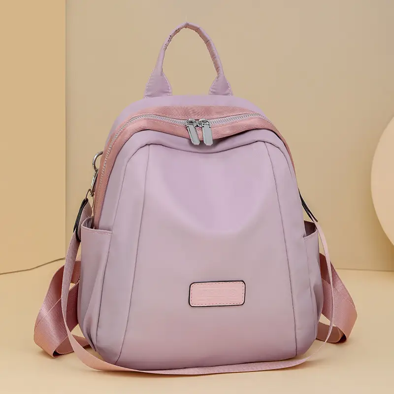 Women's Lightweight Western-style Backpack Grey Beige Travel Multi-functional - Image 5