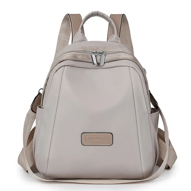 Women's Lightweight Western-style Backpack Grey Beige Travel Multi-functional - Image 2