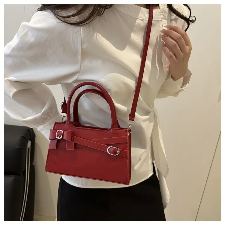 Pink Textured Bow Shoulder Bag for Women 2025 — feature 28