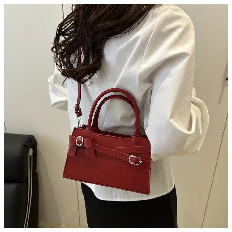 Pink Textured Bow Shoulder Bag for Women 2025 — feature 29