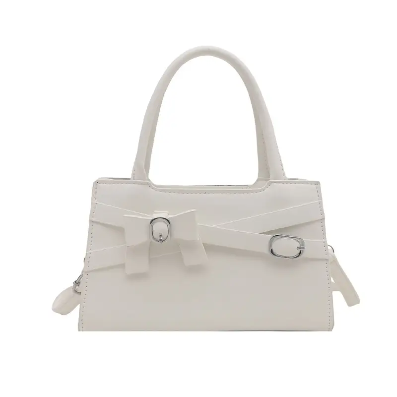 Pink Textured Bow Shoulder Bag for Women 2025 - Image 2