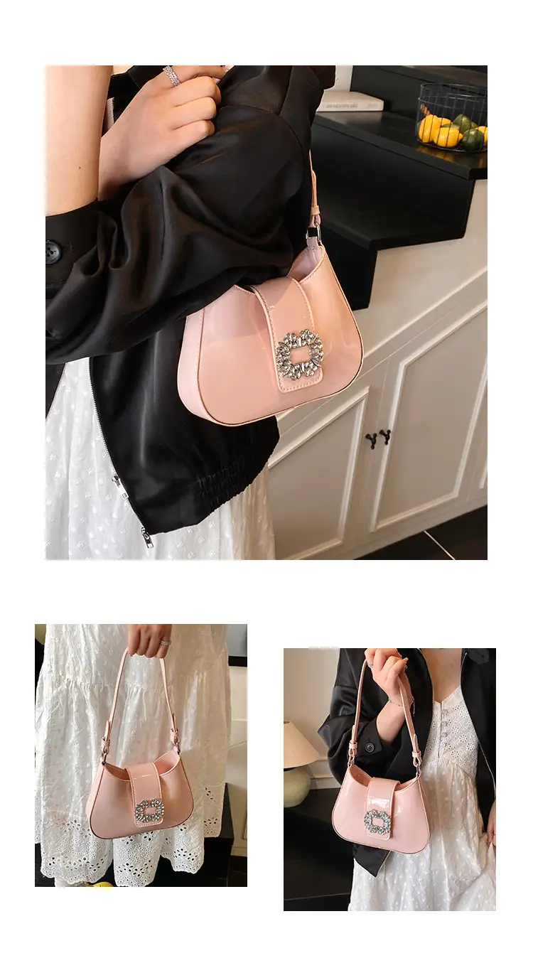 Pink Pearl Beaded Underarm Bag for Women — feature 7