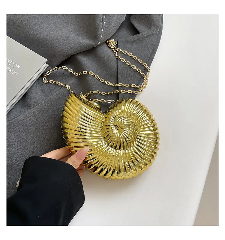 Golden Acrylic Crossbody Clutch Bag for Women — feature 2