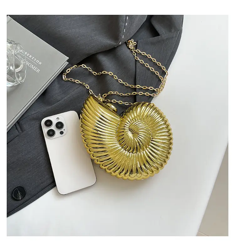 Golden Acrylic Crossbody Clutch Bag for Women — feature 3