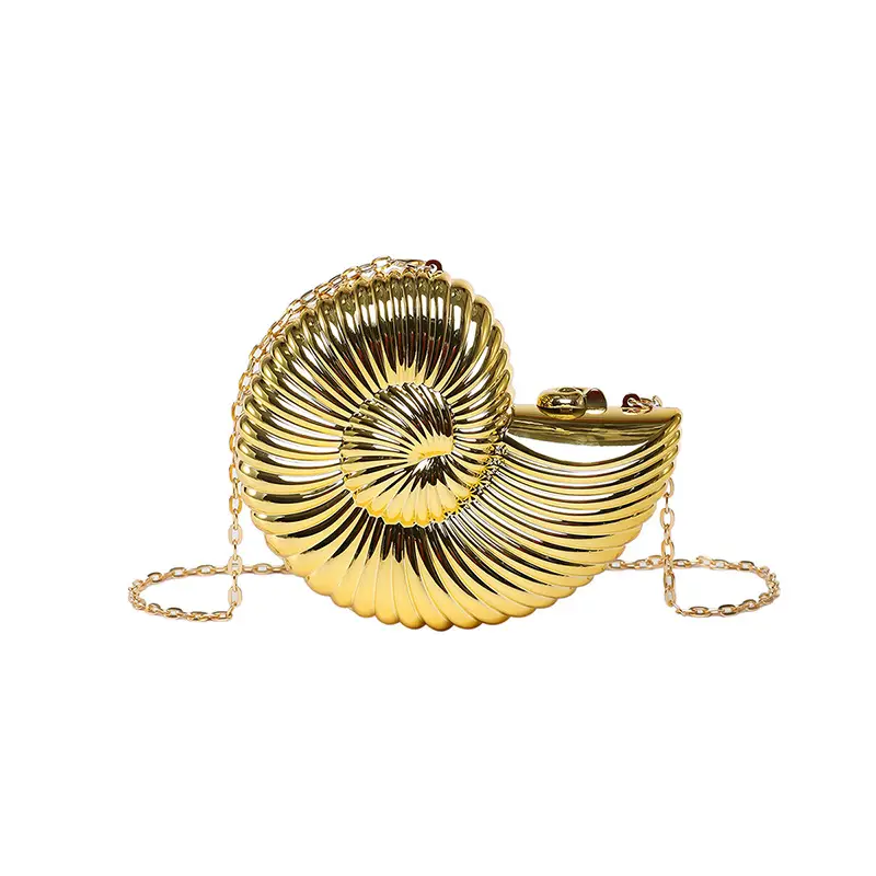 Golden Acrylic Crossbody Clutch Bag for Women - Image 3