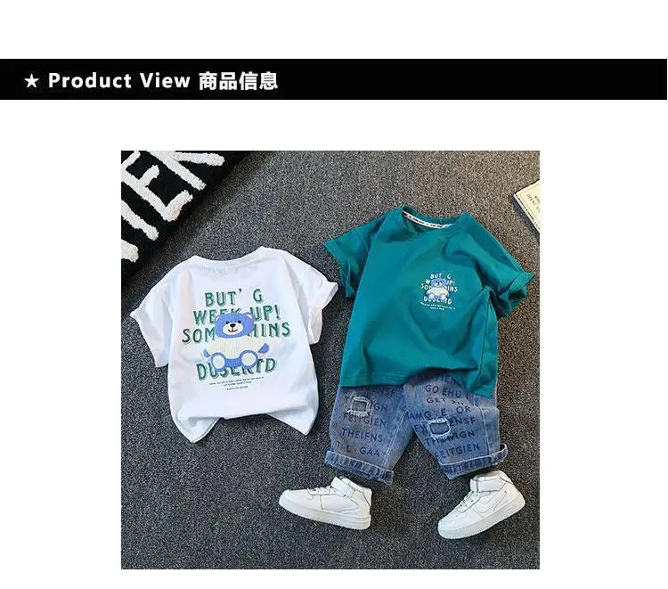 Boys Summer Suit 2025 Cotton Denim Shorts Set — feature 10