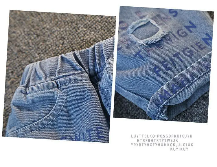 Boys Summer Suit 2025 Cotton Denim Shorts Set — feature 9
