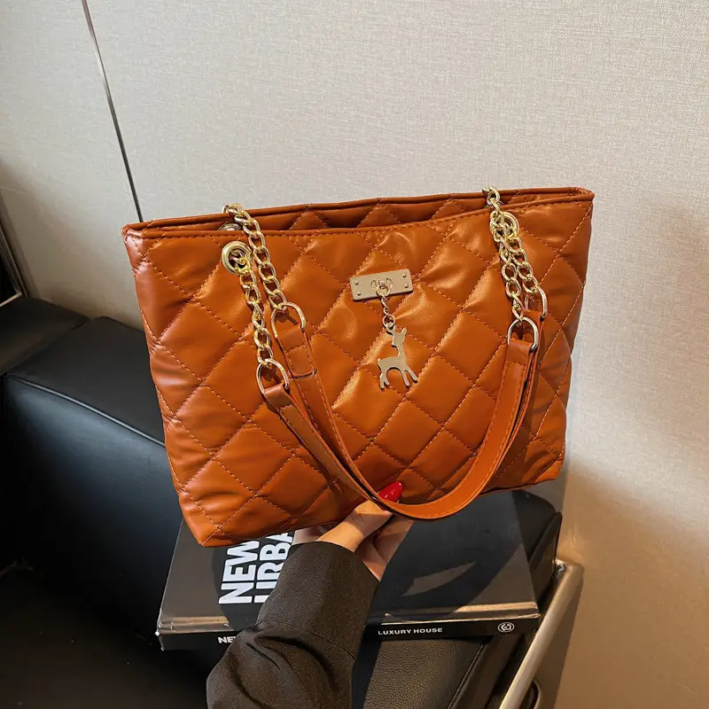 Korean Style Rhombus Tote Bag Women 2025 Spring Large Capacity - Image 6