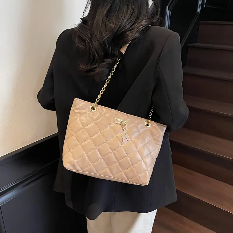 Korean Style Rhombus Tote Bag Women 2025 Spring Large Capacity - Image 7