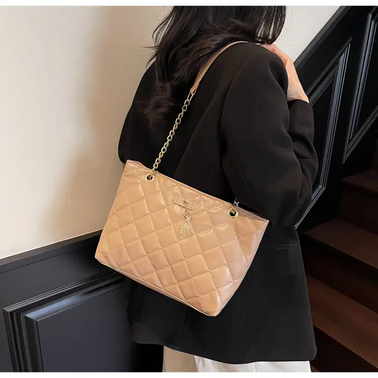 Korean Style Rhombus Tote Bag Women 2025 Spring Large Capacity — feature 12