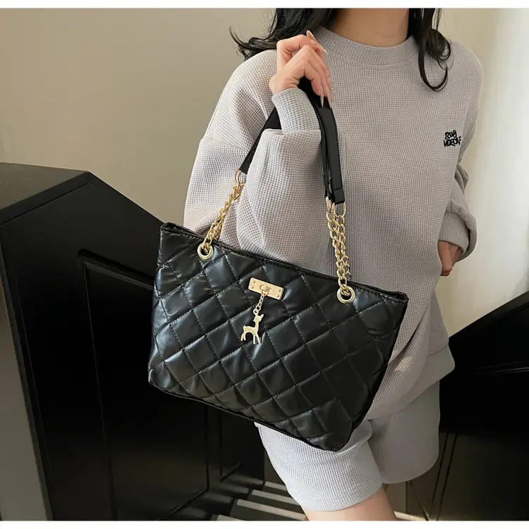 Korean Style Rhombus Tote Bag Women 2025 Spring Large Capacity — feature 19