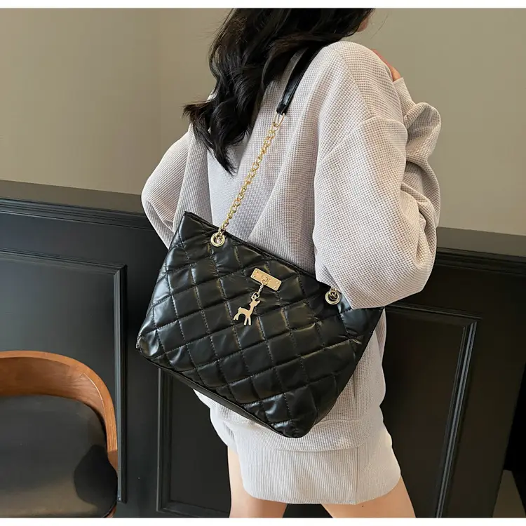 Korean Style Rhombus Tote Bag Women 2025 Spring Large Capacity — feature 20