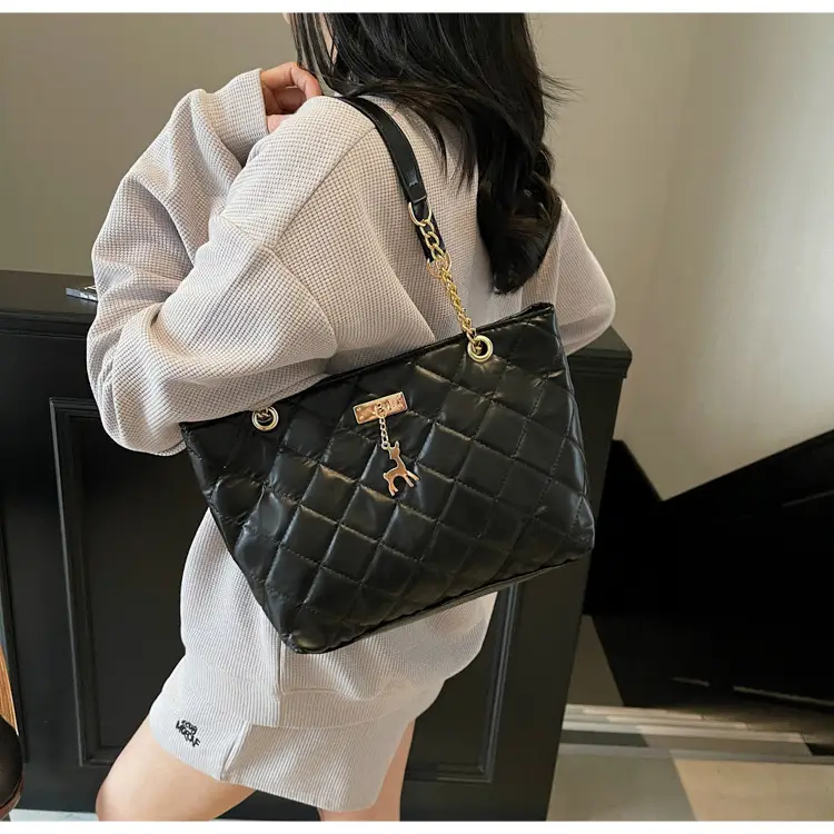 Korean Style Rhombus Tote Bag Women 2025 Spring Large Capacity — feature 21