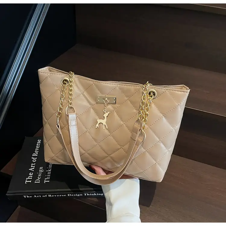 Korean Style Rhombus Tote Bag Women 2025 Spring Large Capacity — feature 29