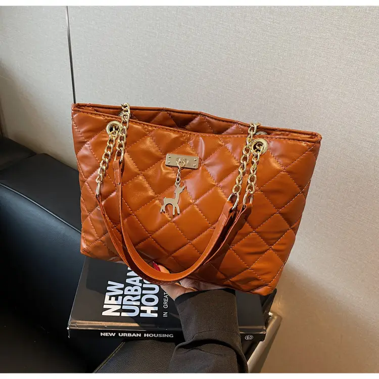 Korean Style Rhombus Tote Bag Women 2025 Spring Large Capacity — feature 32