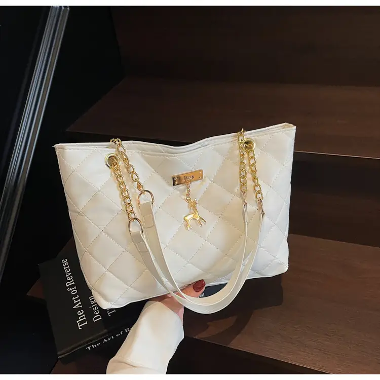 Korean Style Rhombus Tote Bag Women 2025 Spring Large Capacity — feature 35