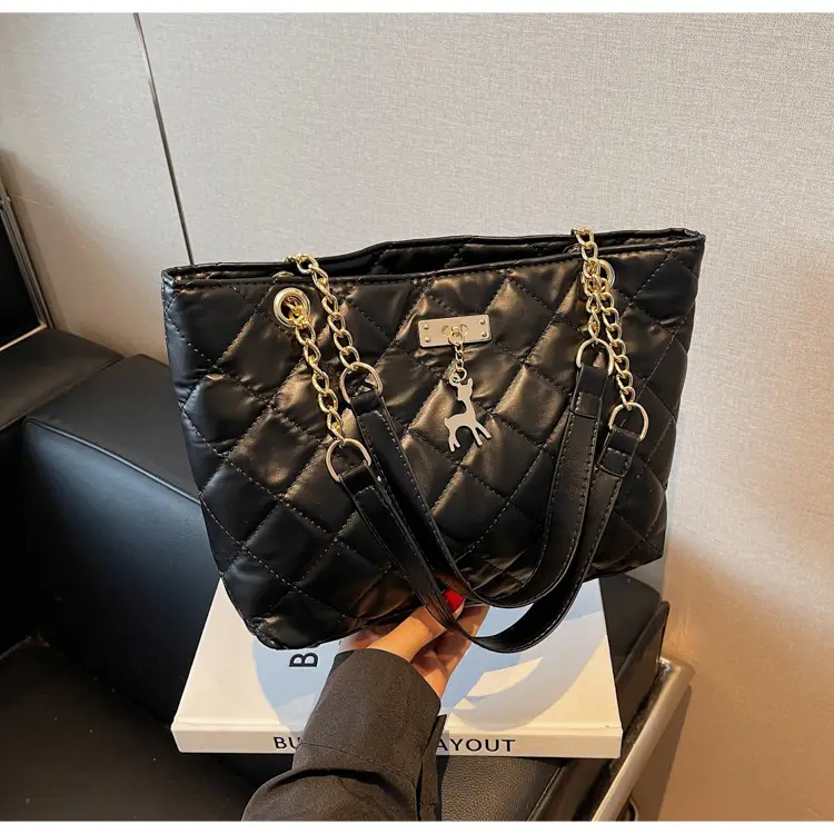 Korean Style Rhombus Tote Bag Women 2025 Spring Large Capacity — feature 36