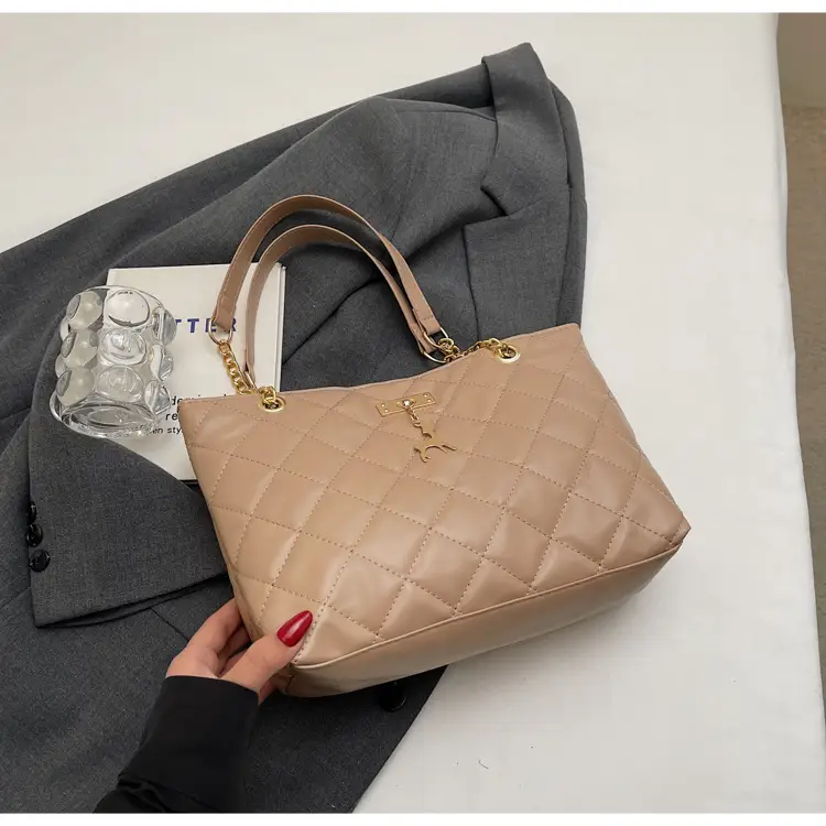 Korean Style Rhombus Tote Bag Women 2025 Spring Large Capacity — feature 40
