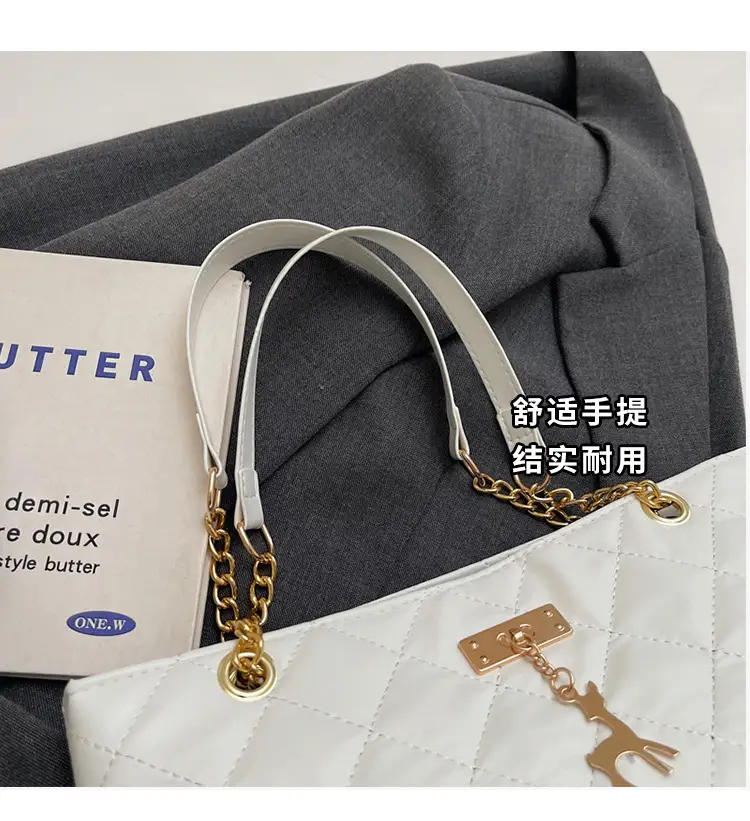 Korean Style Rhombus Tote Bag Women 2025 Spring Large Capacity — feature 5