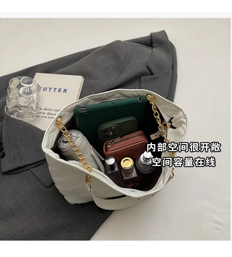 Korean Style Rhombus Tote Bag Women 2025 Spring Large Capacity — feature 8