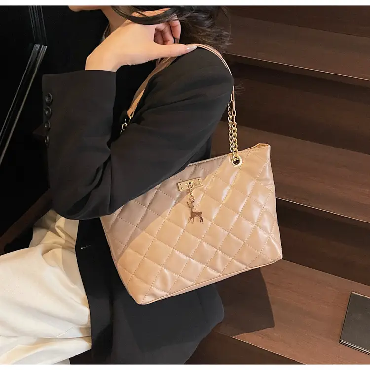 Korean Style Rhombus Tote Bag Women 2025 Spring Large Capacity — feature 9