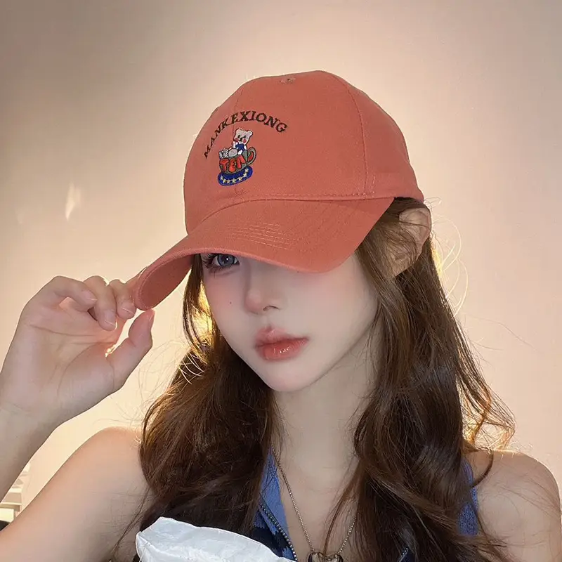 Women's Cartoon Bear Cap Spring Summer Sun Hat - Image 10
