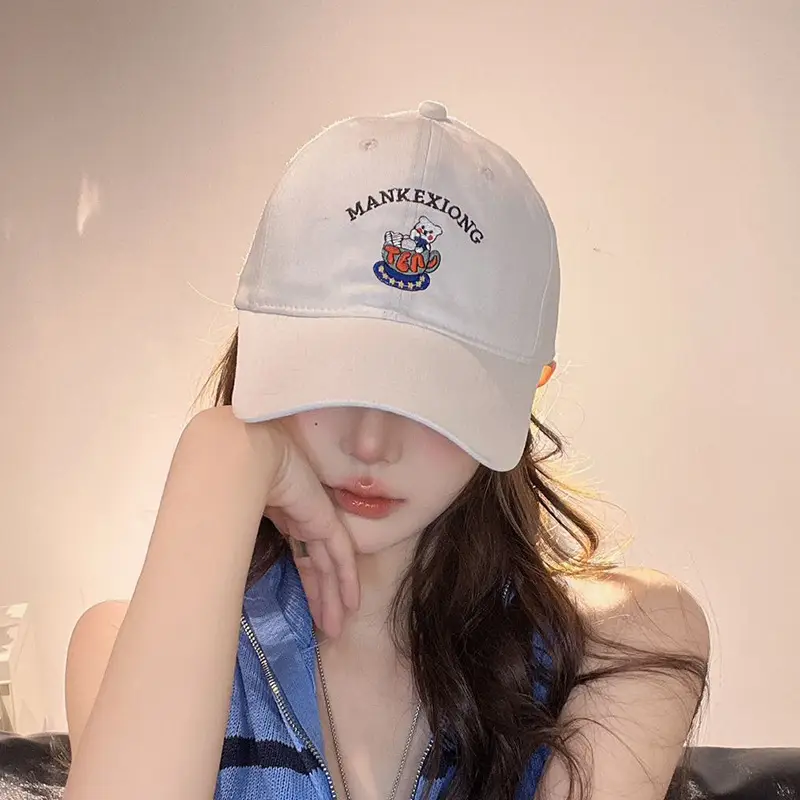 Women's Cartoon Bear Cap Spring Summer Sun Hat - Image 11