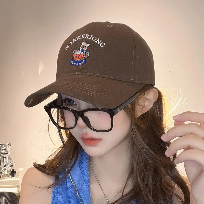 Women's Cartoon Bear Cap Spring Summer Sun Hat - Image 12