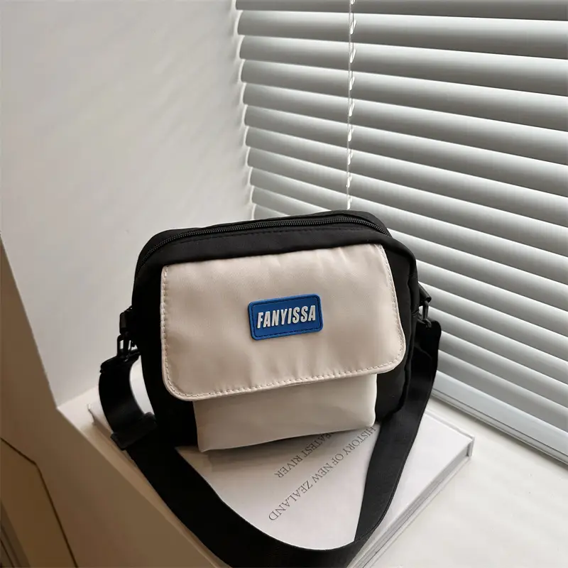 2025 Canvas Crossbody Bag Black Beige Student Casual - Image 5
