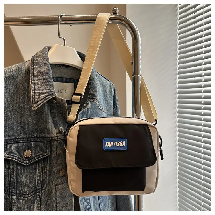 2025 Canvas Crossbody Bag Black Beige Student Casual — feature 21