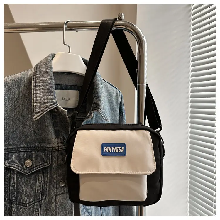 2025 Canvas Crossbody Bag Black Beige Student Casual — feature 22