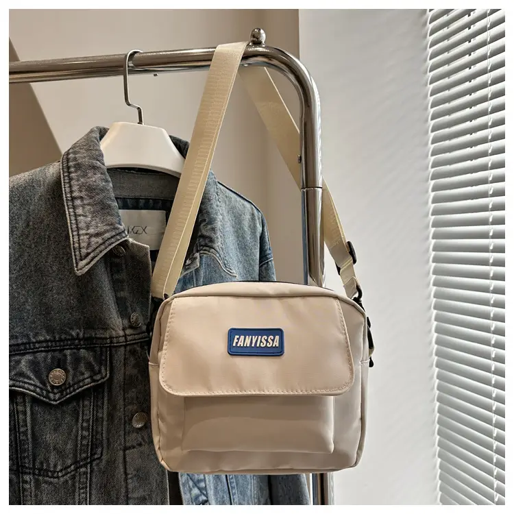 2025 Canvas Crossbody Bag Black Beige Student Casual — feature 23