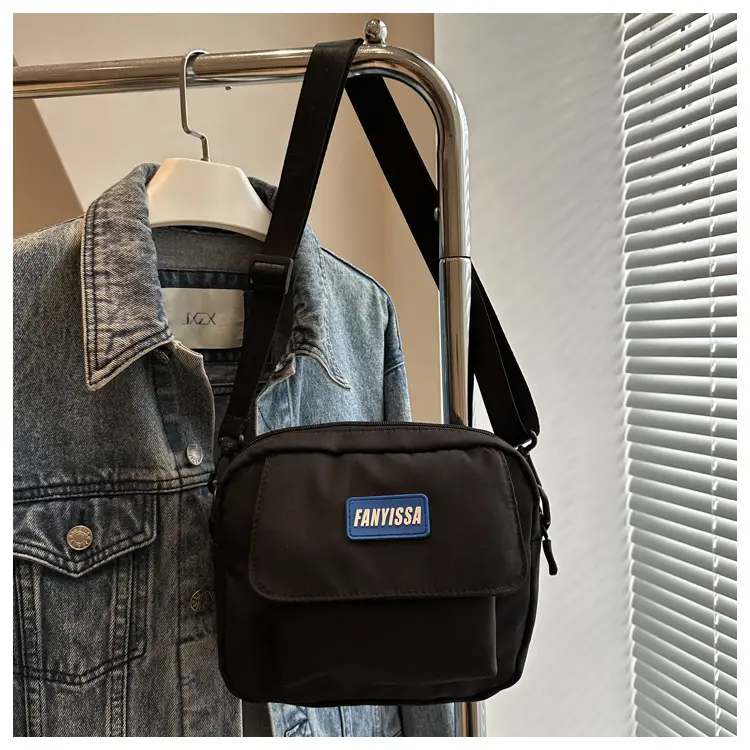2025 Canvas Crossbody Bag Black Beige Student Casual — feature 24