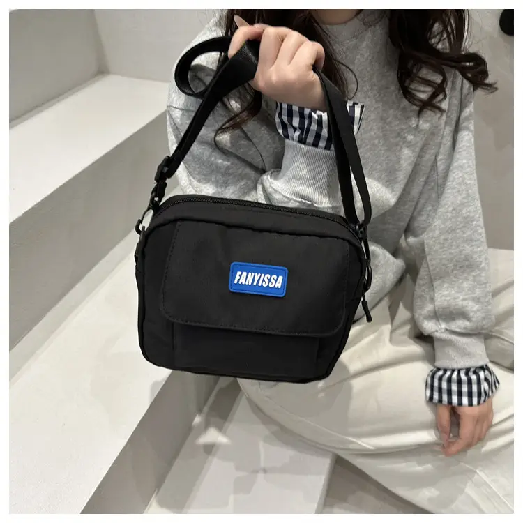 2025 Canvas Crossbody Bag Black Beige Student Casual — feature 9