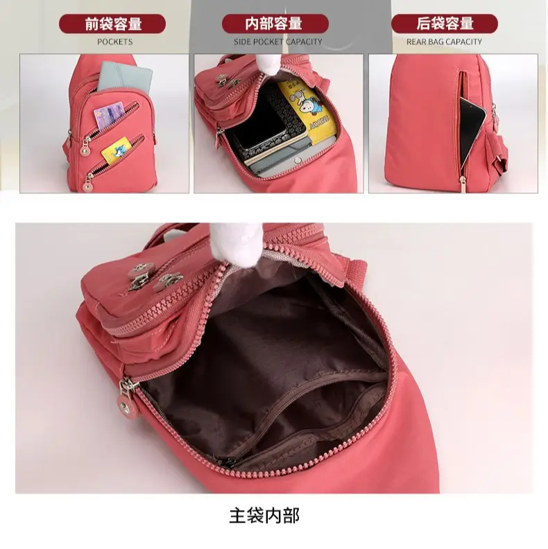 Women's Nylon Crossbody Bag with Cat Print - Image 15