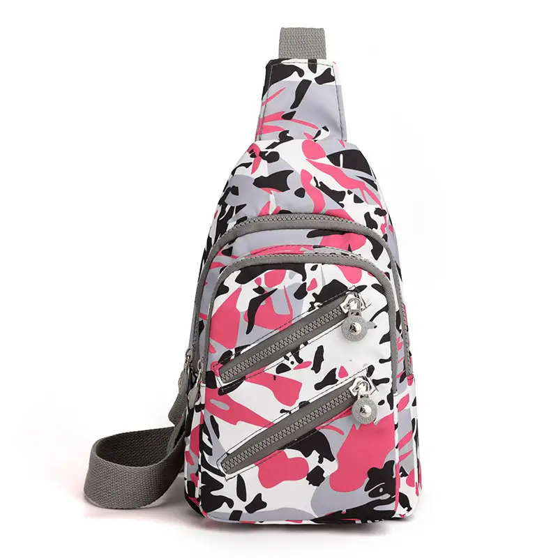 Women's Nylon Crossbody Bag with Cat Print - Image 9