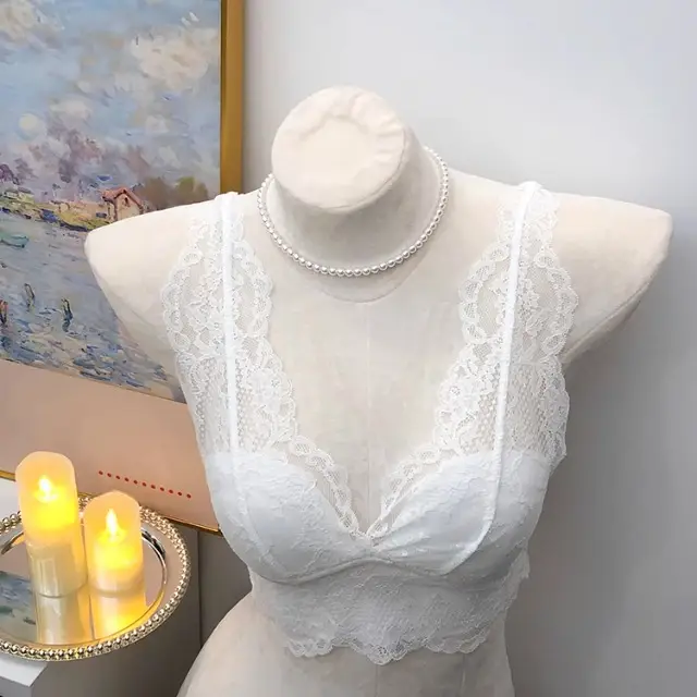 Lace V-Neck Underwear Set Women's French Style — feature 12