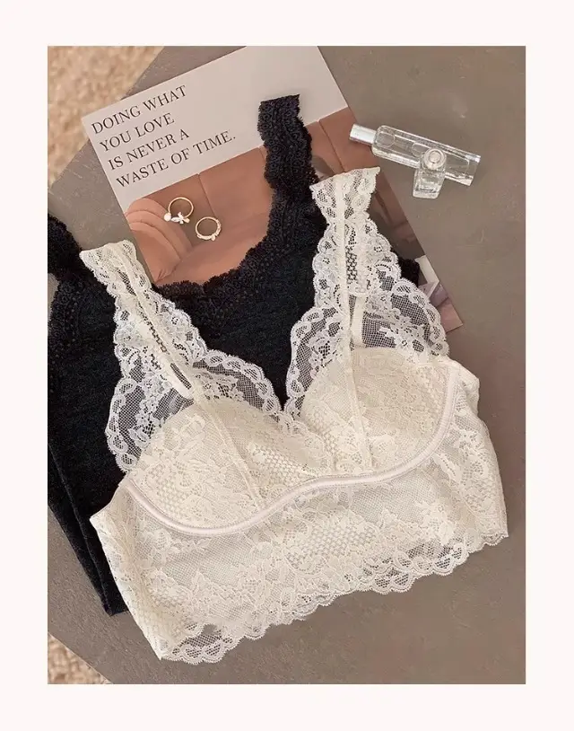 Lace V-Neck Underwear Set Women's French Style — feature 35